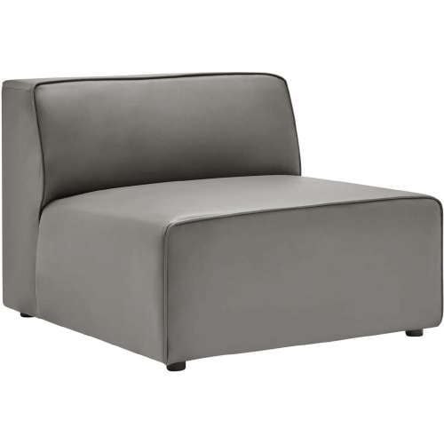 Mingle Armless Chair in Gray Vegan Leather