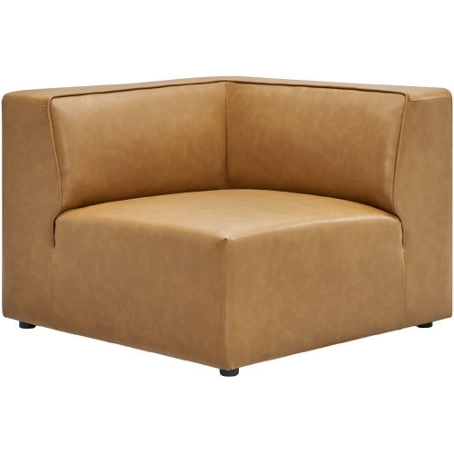 Mingle Corner Chair in Tan Vegan Leather