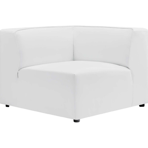 Mingle Corner Chair in White Vegan Leather