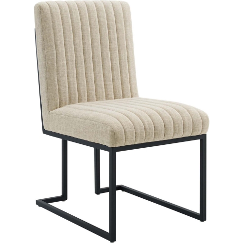 Indulge Dining Chair in Channel Tufted Beige Fabric