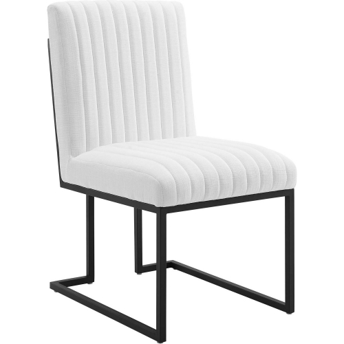 Indulge Dining Chair in Channel Tufted White Fabric