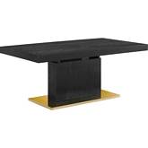 Vector 71" Expandable Dining Table in Gloss Black & Gold