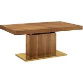 Vector 71" Expandable Dining Table in Gloss Walnut & Gold