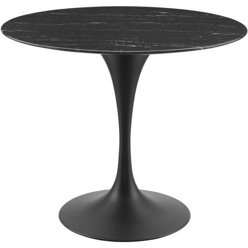 Lippa 36" Dining Table in Black Faux Marble & Metal