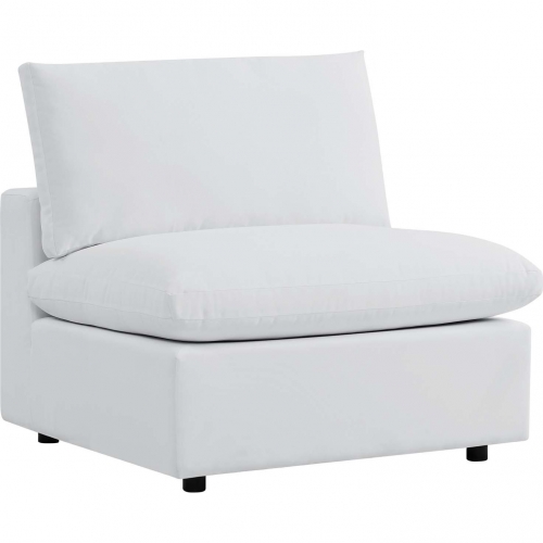 Commix Outdoor Armless Chair in White Sunbrella&reg;