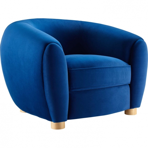 Abundant Arm Chair in Navy Blue Performance Velvet