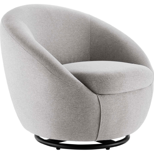 Buttercup Accent Swivel Chair in Light Gray Fabric & Black