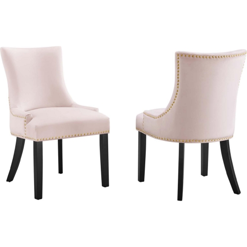 Marquis Dining Chair in Pink Velvet w/ Nailhead (Set of 2)