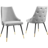 Adorn Dining Chair in Light Gray Performance Velvet (Set of 2)