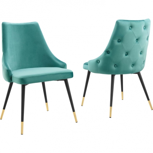 Adorn Dining Chair in Teal Performance Velvet (Set of 2)