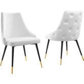 Adorn Dining Chair in White Performance Velvet (Set of 2)