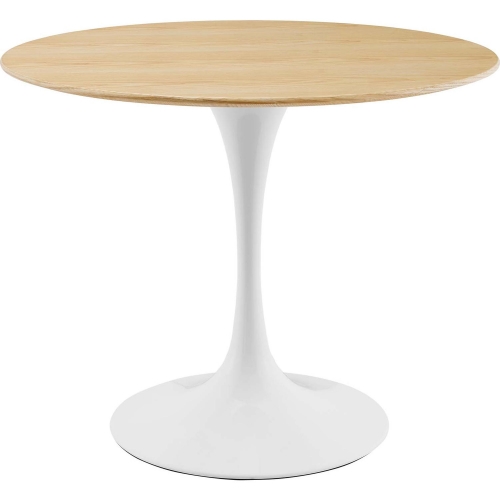 Lippa 36" Dining Table in Natural Wood Finish & White Metal