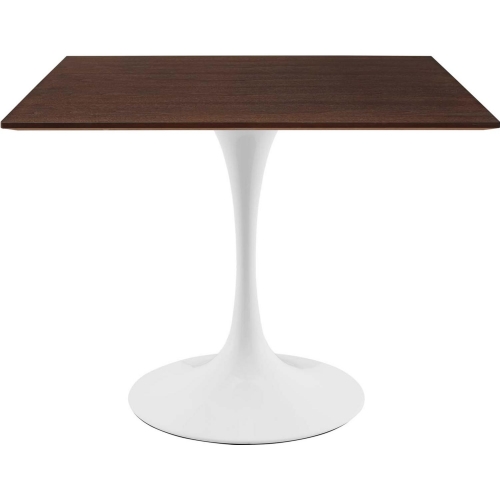 Lippa 36" Square Dining Table in Cherry Walnut Finish & White Metal