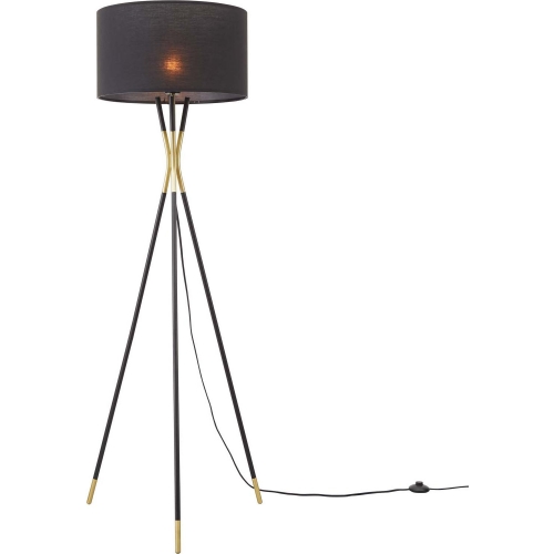 Audrey Standing Floor Lamp in Black Metal & Black Fabric