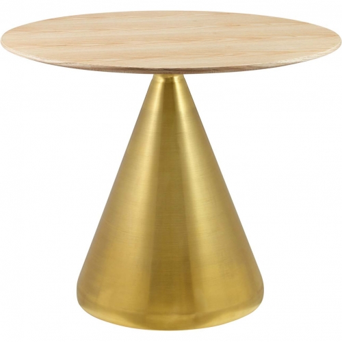 Tupelo 36" Dining Table in Wood Finish & Gold Steel