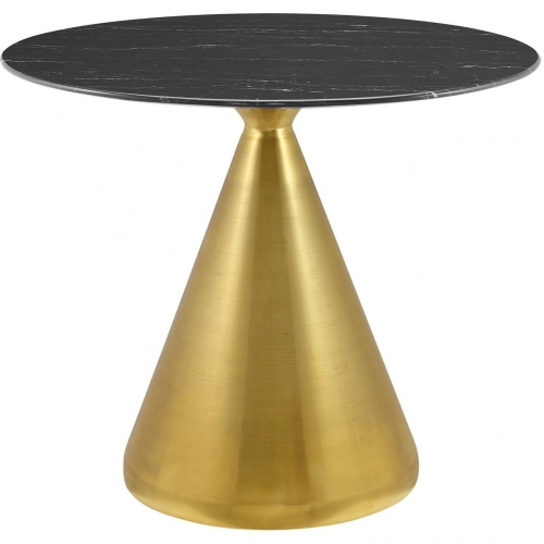 Tupelo 36" Dining Table in Black Faux Marble & Gold Steel