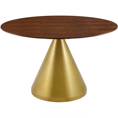 Tupelo 47" Dining Table in Walnut Finish & Gold Steel