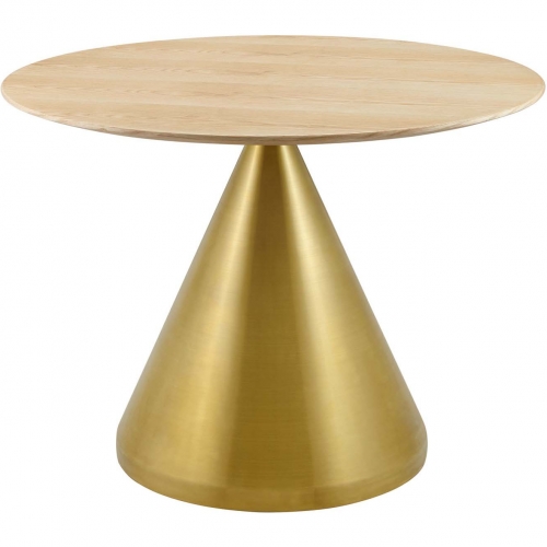 Tupelo 40" Dining Table in Wood Finish & Gold Steel