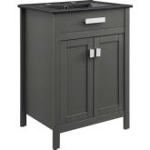 Laguna 24" Bathroom Vanity in Gray & Black Ceramic