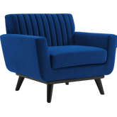 Engage Accent Chair in Channel Tufted Navy Blue Velvet