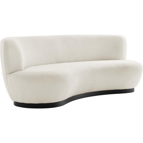 Kindred Sofa in Ivory Boucle Fabric & Black Iron