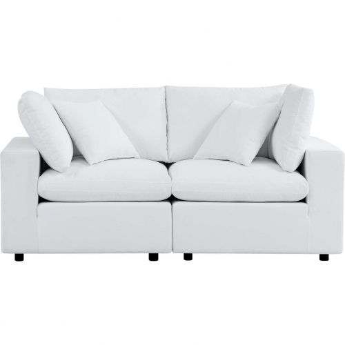 Commix Outdoor Loveseat in White Sunbrella&reg; Fabric