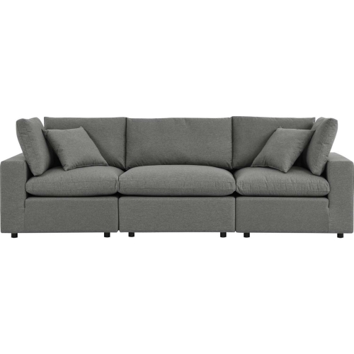 Commix Outdoor Overstuffed Sofa in Charcoal Gray Fabric