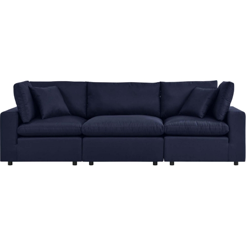 Commix Outdoor Overstuffed Sofa in Navy Blue Fabric