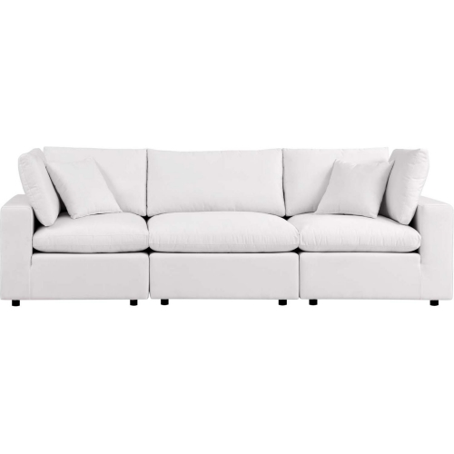 Commix Outdoor Overstuffed Sofa in White Fabric