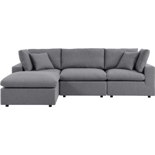 Commix Outdoor 4 Piece Sectional Sofa in Gray Sunbrella&reg; Fabric