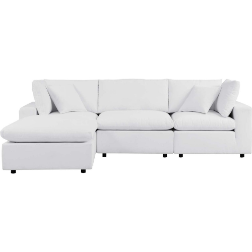 Commix Outdoor 4 Piece Sectional Sofa in White Sunbrella&reg; Fabric