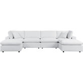 Commix Outdoor 6 Piece Sectional Sofa in White Sunbrella&reg; Fabric