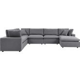 Commix Outdoor 7 Piece Sectional Sofa in Gray Sunbrella&reg; Fabric