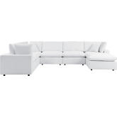 Commix Outdoor 7 Piece Sectional Sofa in White Sunbrella&reg; Fabric