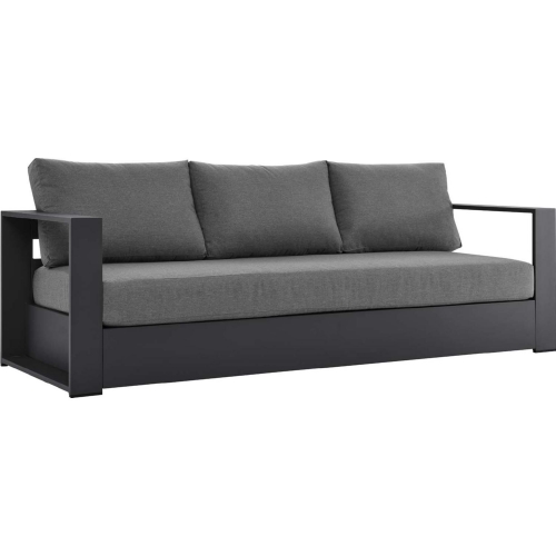 Tahoe Outdoor Sofa in Gray Metal & Charcoal Gray Fabric