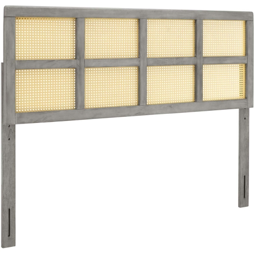 Luana Full Headboard in Cane & Gray Finish Wood