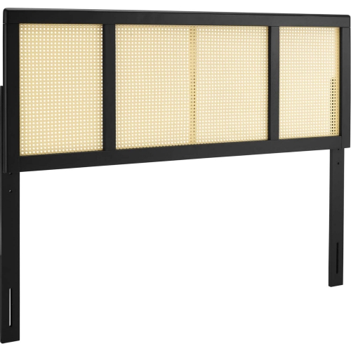 Delmare King Headboard in Cane & Black Finish Wood