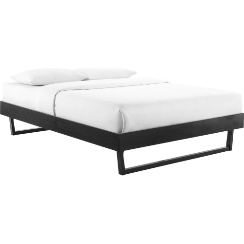 Billie Queen Platform Bed Frame in Black Wood