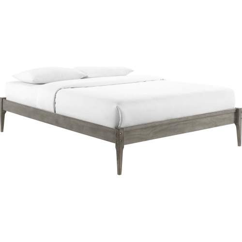 June Twin Platform Bed Frame in Gray Wood