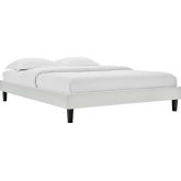 Reign Full Platform Bed Frame in Light Gray Performance Velvet