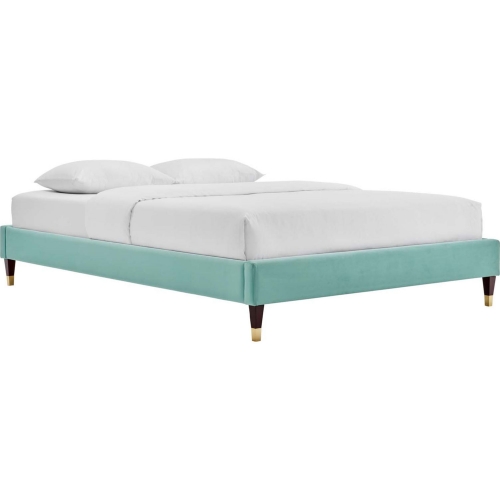 Harlow Full Bed Frame in Mint Performance Velvet