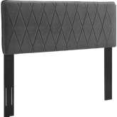 Leila King / CA King Headboard in Diamond Charcoal Gray Velvet