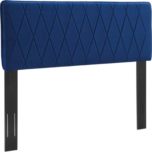 Leila King / CA King Headboard in Diamond Navy Blue Velvet