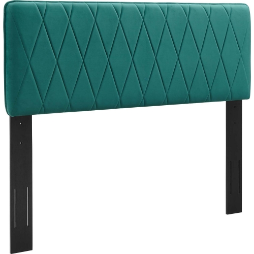 Leila King / CA King Headboard in Diamond Teal Velvet