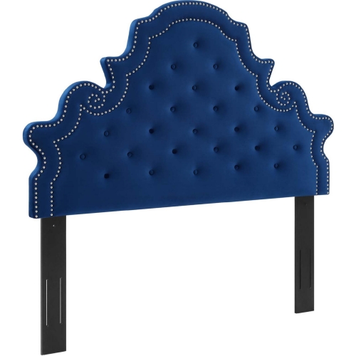 Diana Twin Headboard in Tufted Navy Blue Performance Velvet