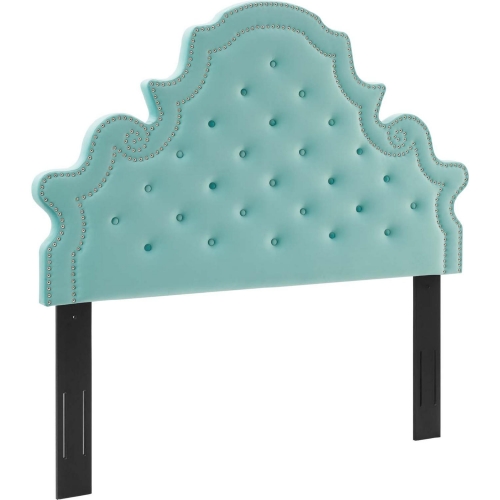 Diana King / CA King Headboard in Tufted Mint Performance Velvet