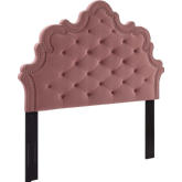 Arabella King California King Headboard in Tufted Rose Velvet