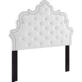 Arabella King California King Headboard in Tufted White Velvet