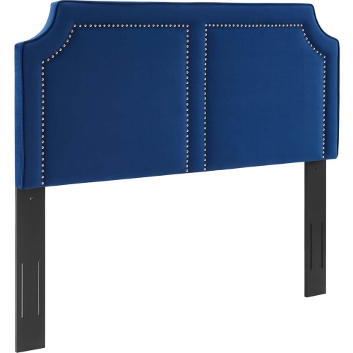 Cynthia Twin Headboard in Navy Blue w/ Nailhead