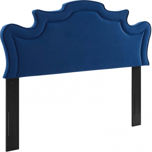 Evangeline Twin Headboard in Navy Blue Velvet